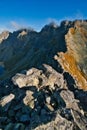 Mengusovsky Volovec in High Tatras mountains during autumn sunrise Royalty Free Stock Photo