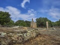 Menhir Alignment of Stantari on Corsica Island, France. Royalty Free Stock Photo