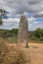 Menhir of Almendres in Evora District. Alentejo. Portugal