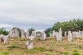 Menhir fields in Carnac in the morbihan of brittany, France Royalty Free Stock Photo