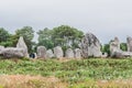 Menhir fields in Carnac in the morbihan of brittany, France Royalty Free Stock Photo