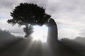 Menhir of Kergornec - megalithic monument in Brittany, France