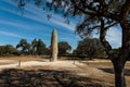 Menhir of Meada, a single standing stone near Castelo de Vide in Portugal