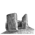 Menhir, Neolithic, isolated watercolor illustration. Megalithic structures, vector. Vertical stones of unknown origin, vector