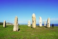 Menhirs of the Sculpture Park of the Tower of Hercules in La CoruÃÂ±a, Galicia. Spain. October 9, 2019