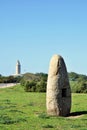 Menhirs of the Sculpture Park of the Tower of Hercules in La CoruÃÂ±a, Galicia. Spain. October 9, 2019