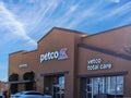 Menifee, CA USA - February 20, 2023: Petco store front on a very sunny day