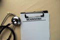 Meningioma write on a paperwork isolated on office desk