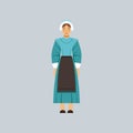 Mennonite or amich woman in traditional dress, representative of religious confession vector Illustration