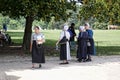 Mennonite Ladies at Mount Vernon the home of George Washinton on the Banks of the Potomac River in the USA Royalty Free Stock Photo