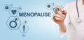 Menopause age women health medical concept on screen.