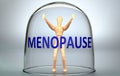 Menopause can separate a person from the world and lock in an invisible isolation that limits and restrains - pictured as a human