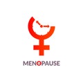 Menopause icon awareness. Woman fertility age clock menstrual period