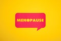 Menopause word in red bubble