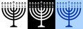 Menorah candle icon. Jewish holiday of Hanukkah. Holiday elements. Vector