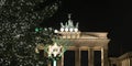 Menorah and Christmas Tree in Pariser Platz, Berlin, Germany Royalty Free Stock Photo