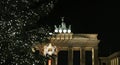 Menorah and Christmas Tree in Pariser Platz, Berlin, Germany Royalty Free Stock Photo