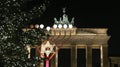 Menorah and Christmas Tree in Pariser Platz, Berlin, Germany Royalty Free Stock Photo