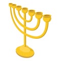 Menorah for Hanukkah cartoon