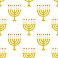 Menorah for Hanukkah seamless pattern Royalty Free Stock Photo