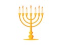 Menorah icon. Flat illustration of menorah vector icon for web design. Candelstick for hanuka, happy new year symbol.