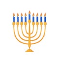 Menorah icon in flat style.