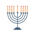 Menorah icon happy hanukkah judaism religious holidays hebrew celebration concept candelabrum with candles