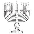 Menorah Jewish illustration