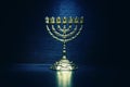 Menorah Jewish symbol  over blue background Royalty Free Stock Photo