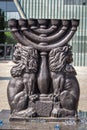 Menorah and lions