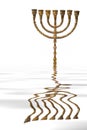 Menorah reflected on water Royalty Free Stock Photo