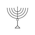 Menorah for Hanukkah, Vector illustration. Religion icon. Royalty Free Stock Photo