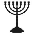 Menorah symbol of israel, cut out vector illustration