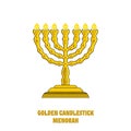 Menorah in the tabernacle, the temple of Solomon. Menorah. The ritual lamp of the Jewish religion Royalty Free Stock Photo