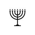 Menorah vector icon hanukkah menora jewish symbol isolated logo. Hanuka icon candlestick Royalty Free Stock Photo