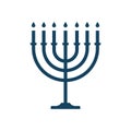 Menorah vector icon hanukkah menora jewish symbol isolated logo. Hanuka icon candlestick