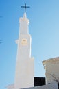 Menorca, Balearic Islands, Spain, Binibeca Vell, white, architecture, fishing village, skyline, bell tower, church, cross