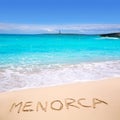 Menorca Punta Prima far illa del Aire island lighthouse Royalty Free Stock Photo