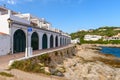 Binibeca Nou, a traditional Spanish fishing village on the coast of Menorca. Spain