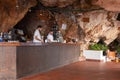 Interior of cafe bar Cova dÃ¢â¬â¢en Xoroi in the caves on the island of Menorca, Spain Royalty Free Stock Photo