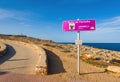 Path to Torre de Fornells, coastal defense tower to guard the entrance to Fornells harbour.