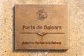 Port de Baleares information board of Menorca island