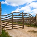 Menorca traditional wooden fence in Balearic islands
