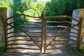 Menorca traditional wooden fence gate in Balearic islands