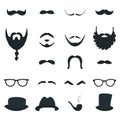 Mens Beard and Moustache Styles Props. Vector Design Royalty Free Stock Photo
