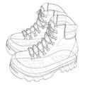 Mens boot concept. 3D illustration