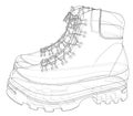 Mens boot concept. 3D illustration