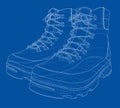 Mens boot concept. 3D illustration