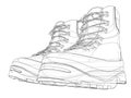 Mens boot concept. Vector rendering of 3d