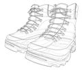 Mens boot concept. Vector rendering of 3d